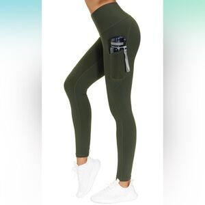 THE GYM PEOPLE Thick High Waist Yoga Pants with Pockets Tummy Control Leggings